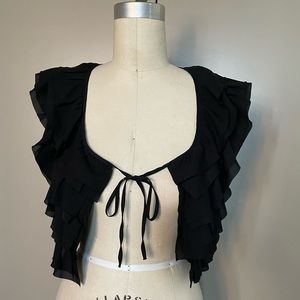 Black layered tie top